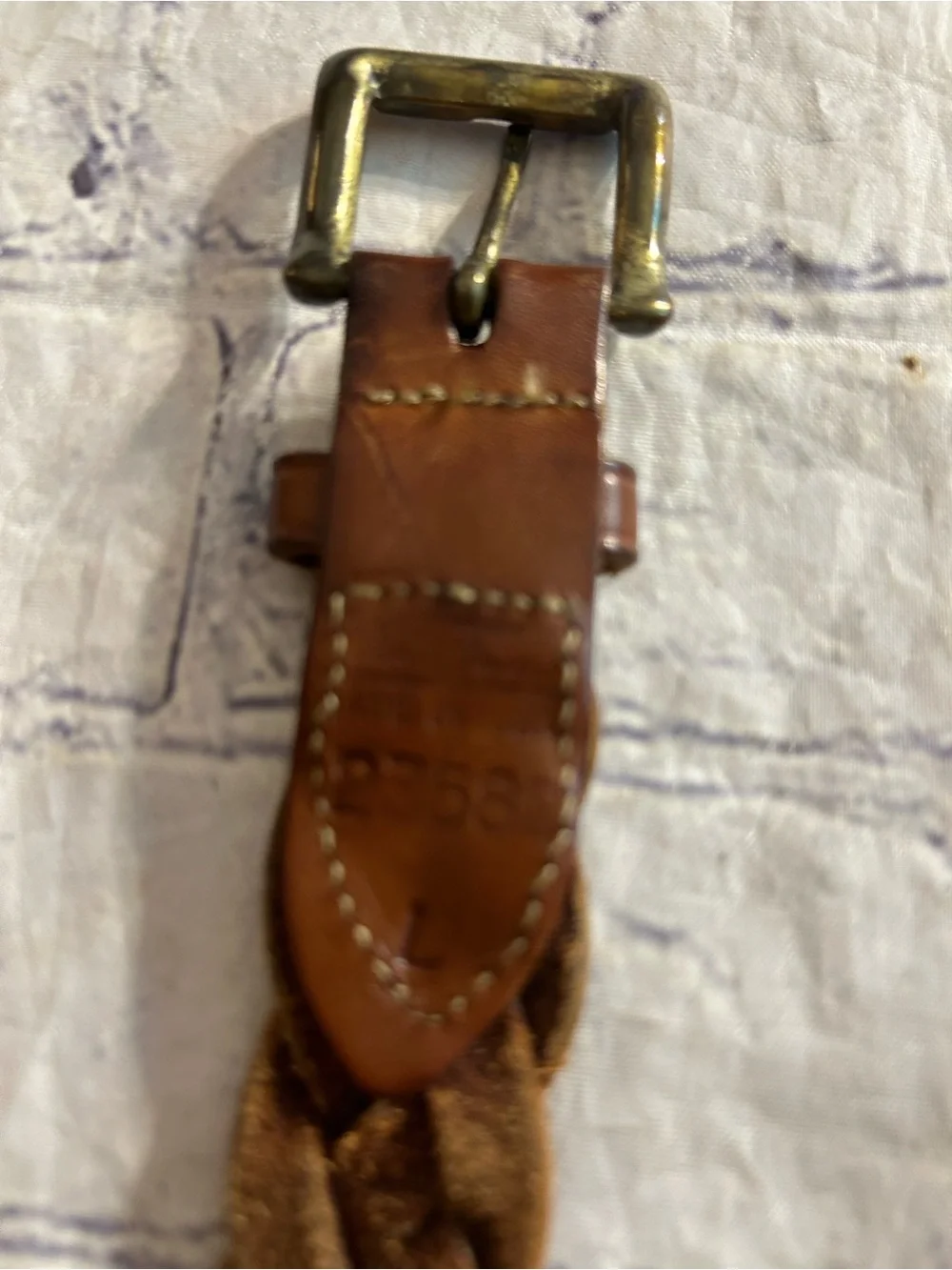 ELITE VTG GOLD METALLIC SKIN PRINT AND EDDIE BAUER BROWN LEATHER BRAIDED BELTS